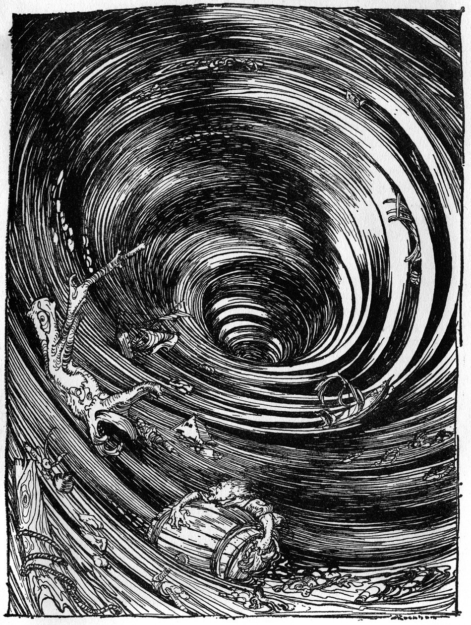 Un descenso al Maelstrom de Arthur Rackham