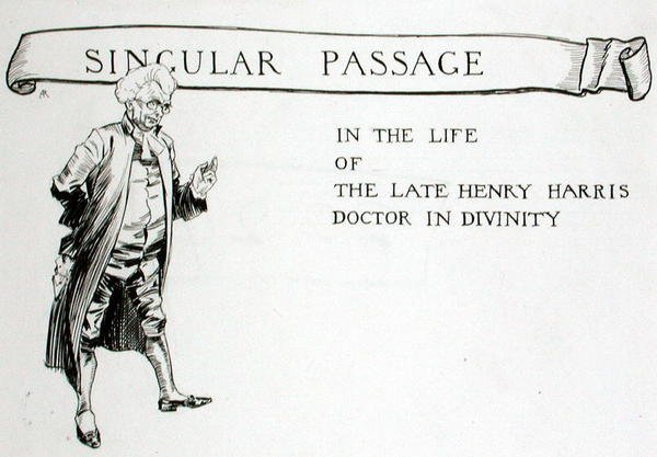 Un pasaje singular en la vida del difunto Henry Harris, Doctor en Divinidad, encabezado de capítulo de 
