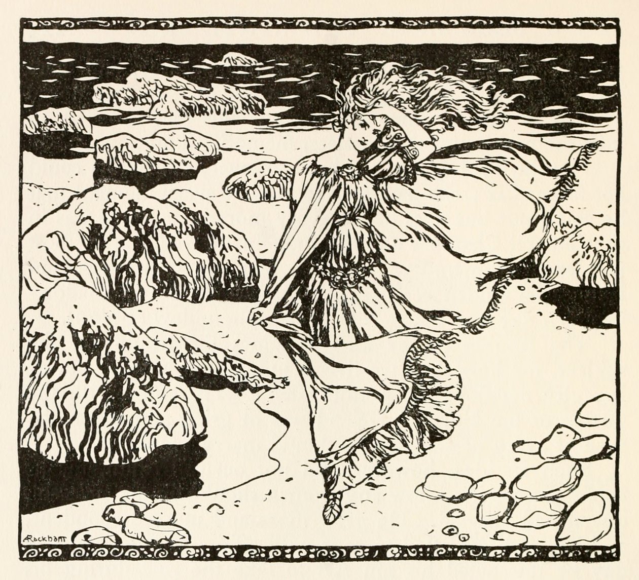 Becuma de Becuma de la piel blanca en Cuentos de hadas irlandeses de Arthur Rackham