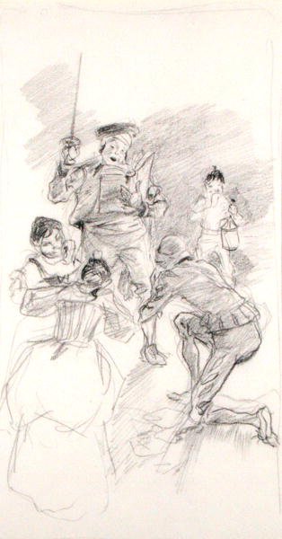 Don Quijote se inclina de Arthur Rackham