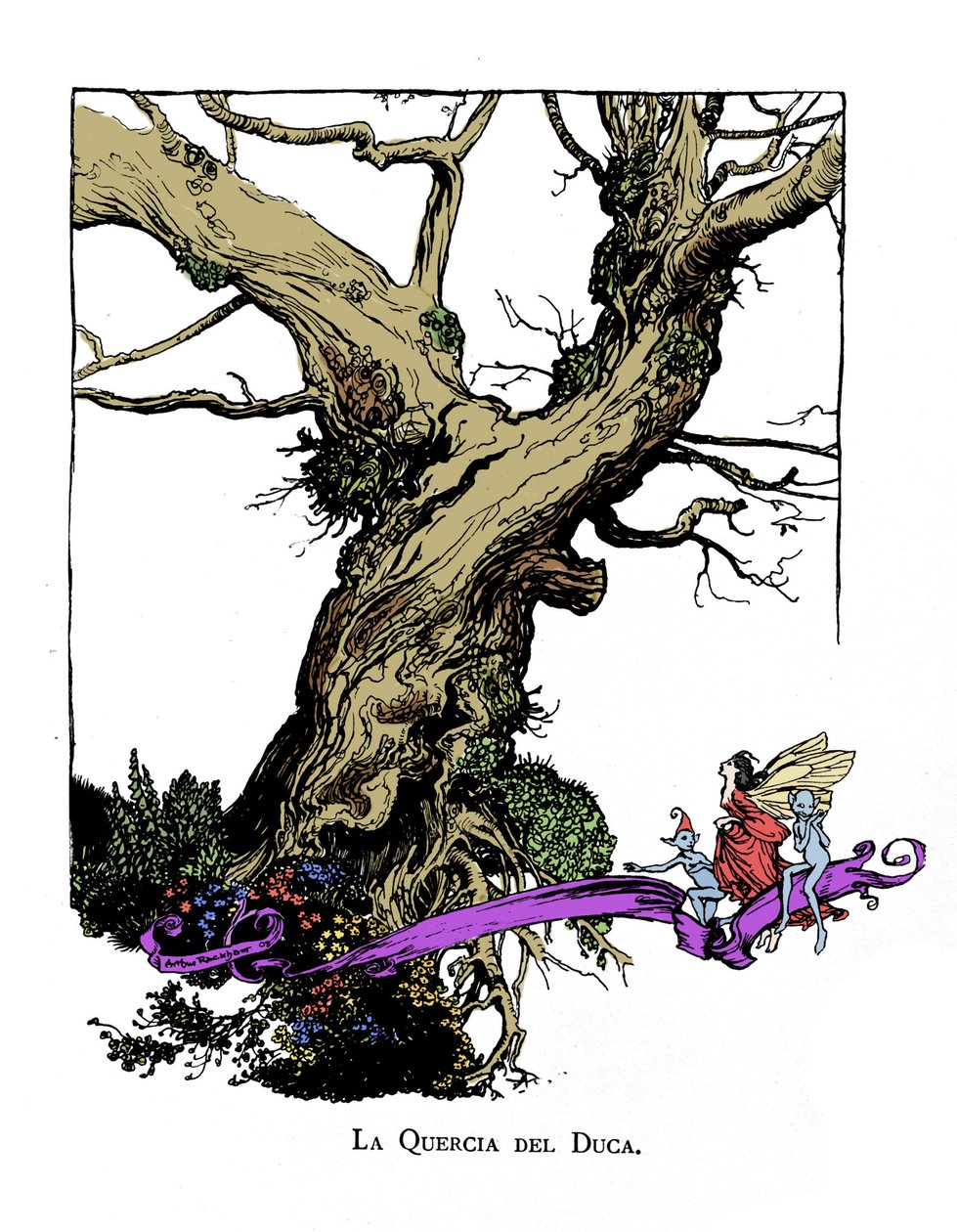 Ilustración para El sueño de una noche de verano de William SHAKESPEARE de Arthur Rackham
