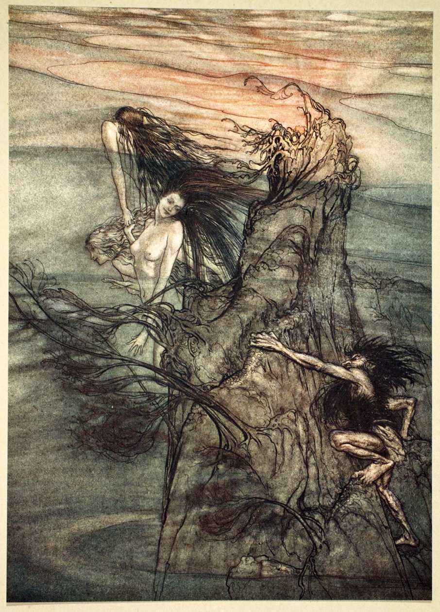 ¡Burlen! ¡Burlen! ¡El Nibelungo es su juguete!, 1910 de Arthur Rackham