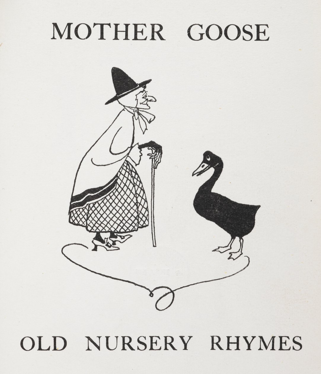 Mamá Ganso. Anciana con ganso. de Arthur Rackham