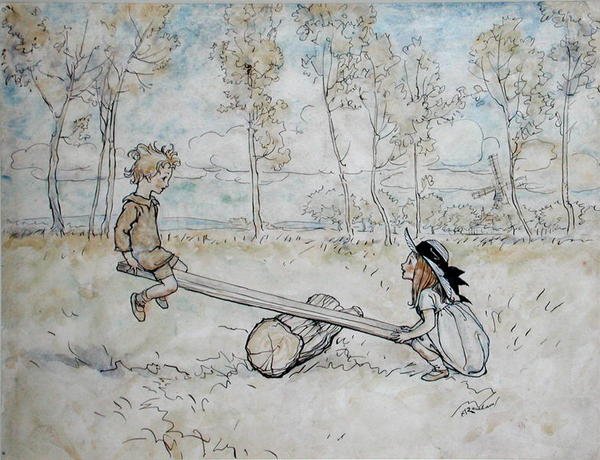 See, Saw, Margery Daw de Arthur Rackham