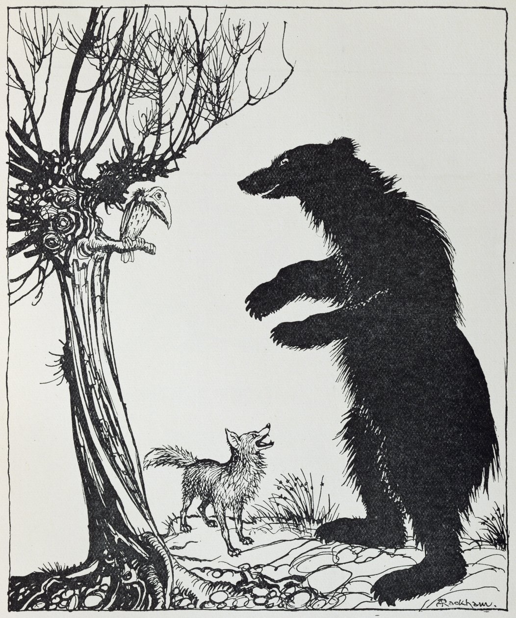 El oso y el zorro, ilustración de 