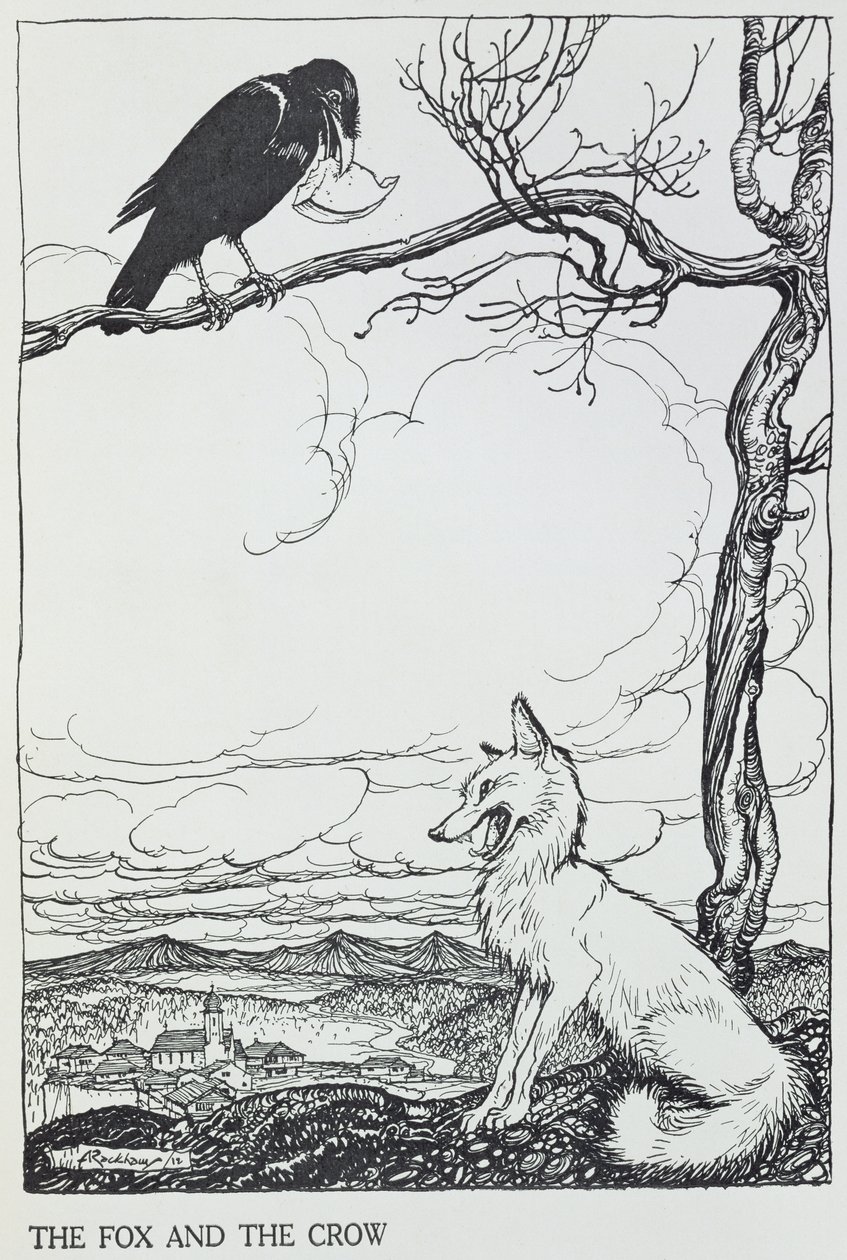 El zorro y el cuervo, ilustración de 