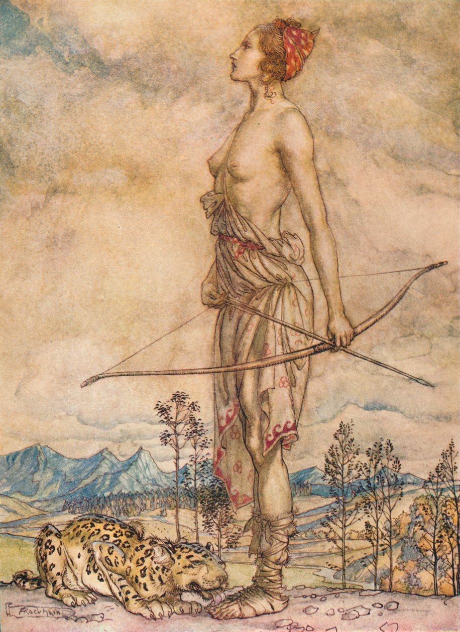 La Cazadora Diana, c1920 de Arthur Rackham