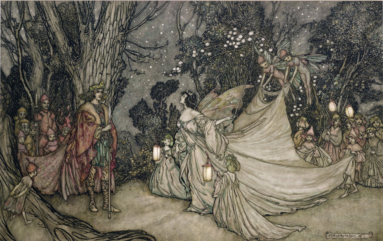 El Encuentro de Oberón y Titania de Arthur Rackham