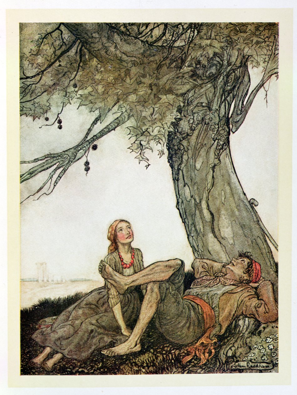 Los viajeros y el plátano, ilustración de 