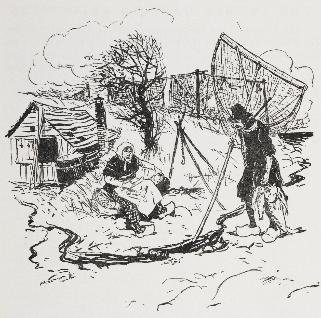 El pescador y su mujer. de Arthur Rackham