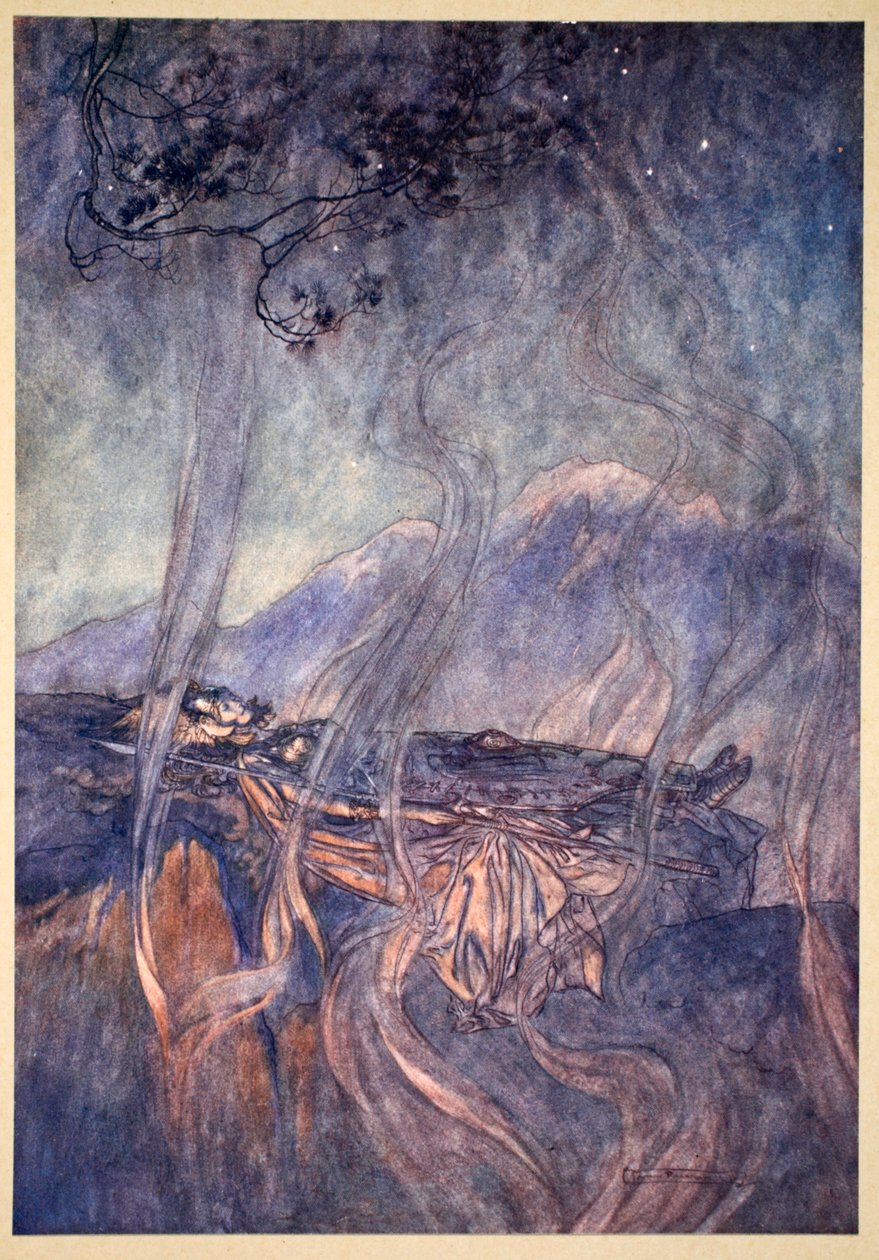 El sueño de Brunnhilde, 1910 de Arthur Rackham