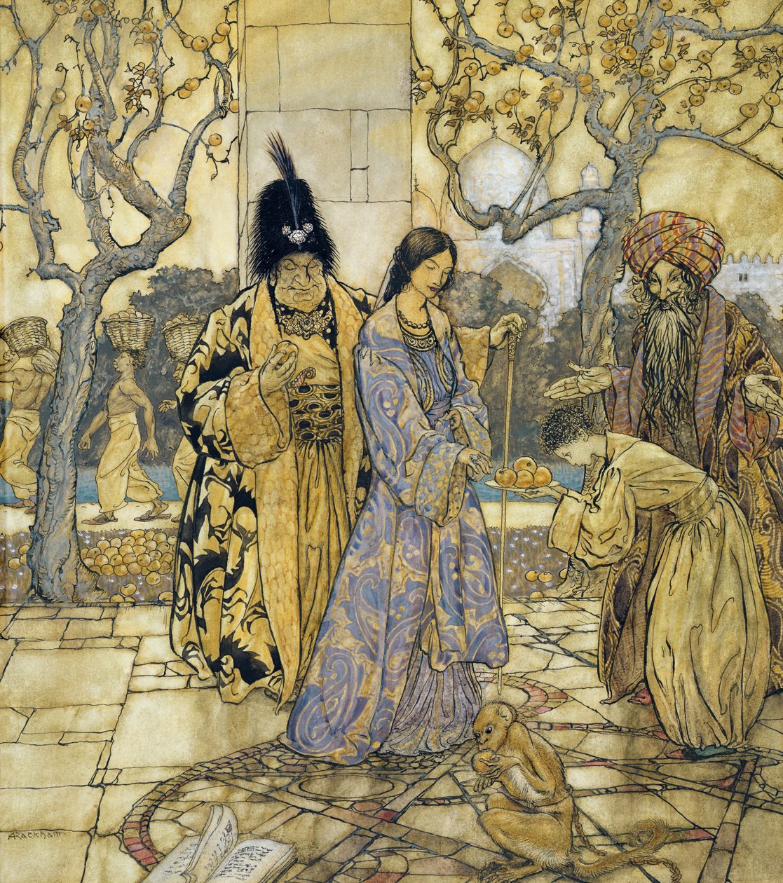 Cosecharon para la mano principesca de Ahmed, 1917 de Arthur Rackham