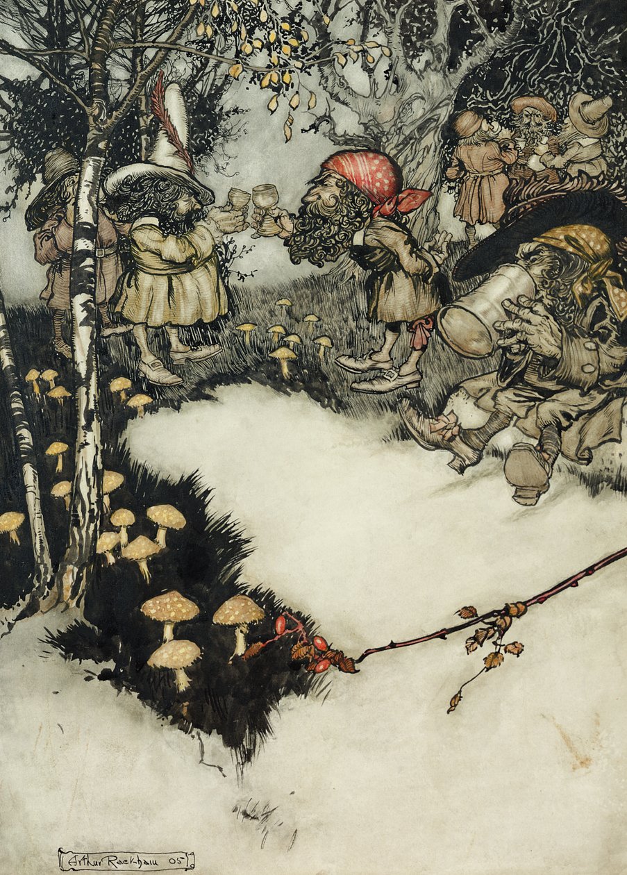 Bebieron su licor en profundo silencio, 1905 de Arthur Rackham