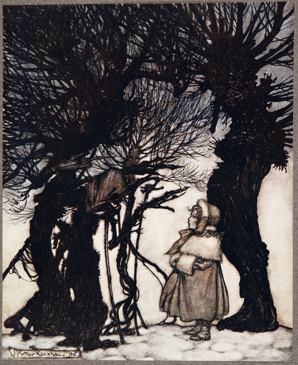 La advirtieron .., de Peter Pan en los Jardines de Kensington por J M Barrie (1860 - 1937), pub. 1906 de Arthur Rackham