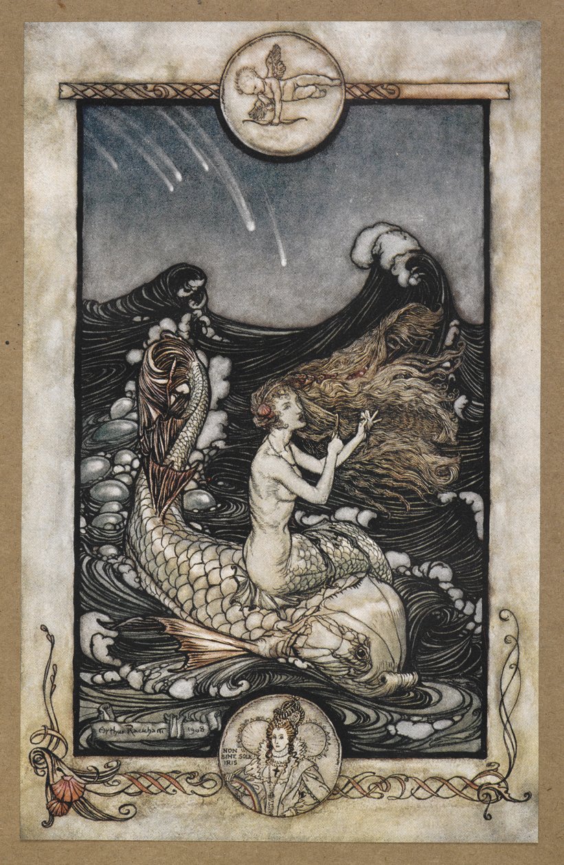 Para oír la música de la doncella".
Una escena de "Sueño de una noche de verano". de Arthur Rackham
