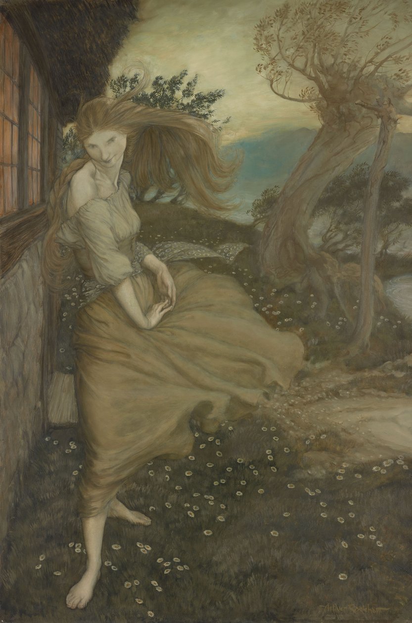 Ondina en la ventana de Arthur Rackham