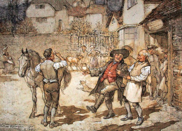 Cuando un rebaño de ovejas había traído un beneficio razonable de Arthur Rackham