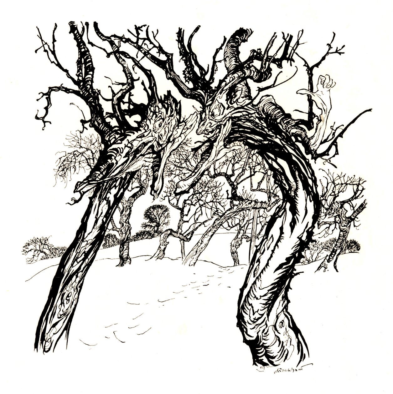 Árboles Susurrantes, De Un Plato de Manzanas, 1917, 1923 de Arthur Rackham