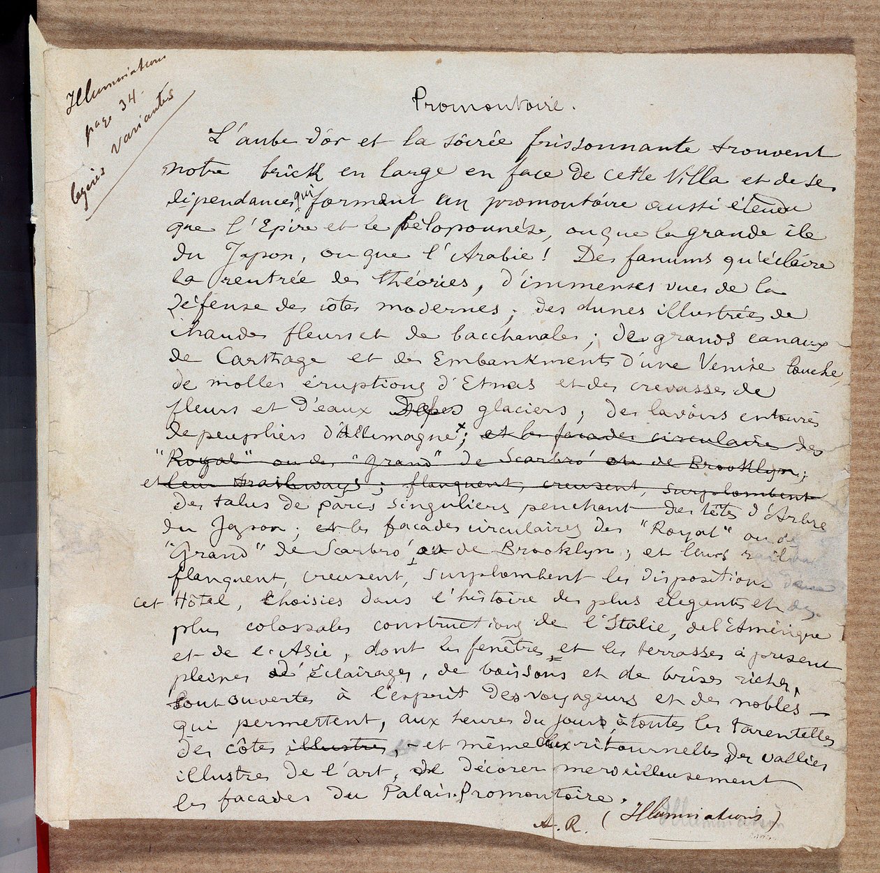 Manuscrito del poema 