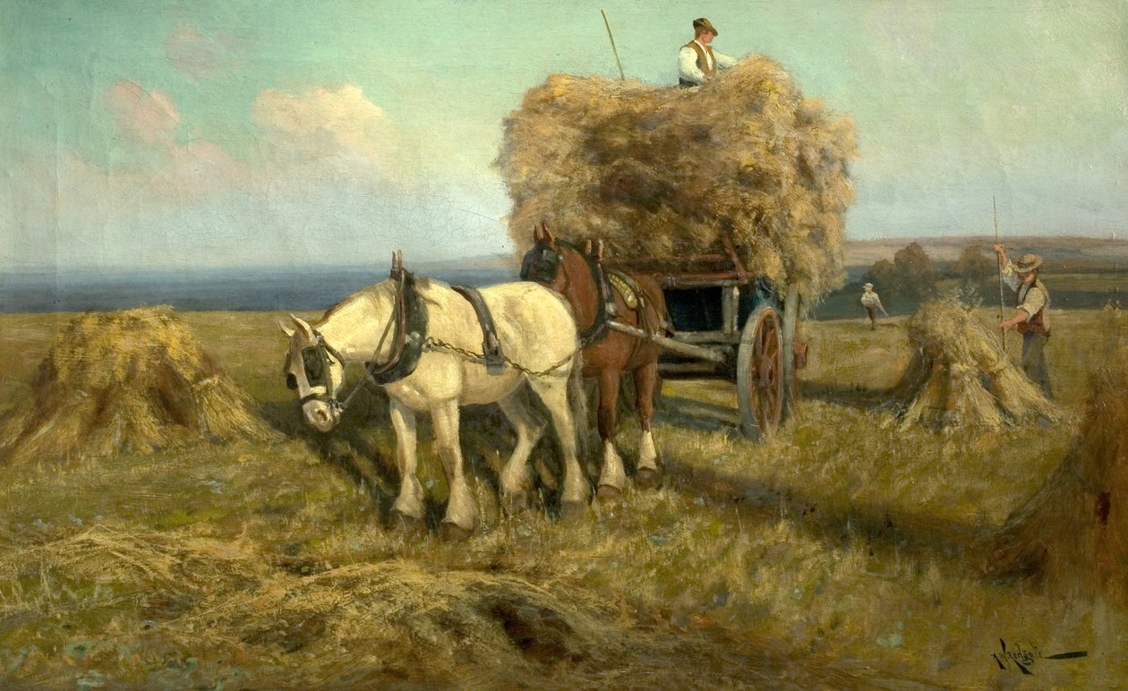 Cargando el carro de la cosecha de Arthur Walker Redgate