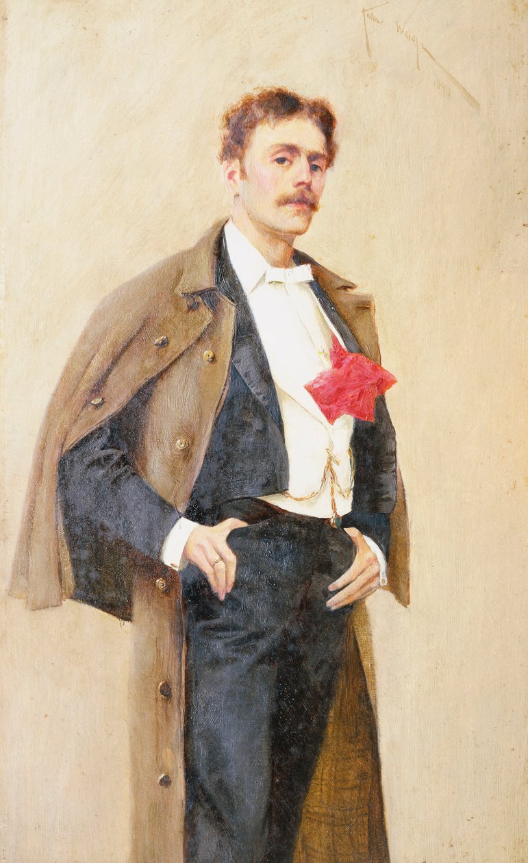 Arthur Wardle por sí mismo (óleo sobre panel) de Arthur Wardle