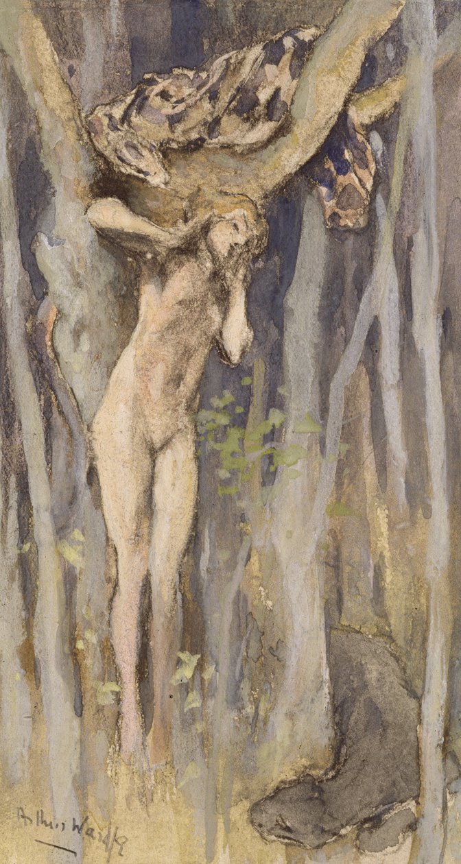 Hamadraid - Spirit of a Tree, c.1890 (pastel, lápiz y acuarela sobre papel) de Arthur Wardle