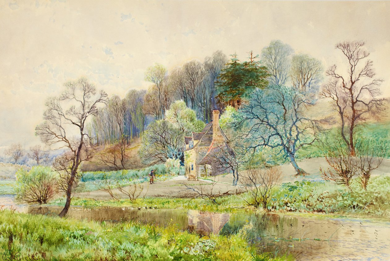 Una granja forestal, Horsham, Sussex, c.1880-1900 de Arthur Willett