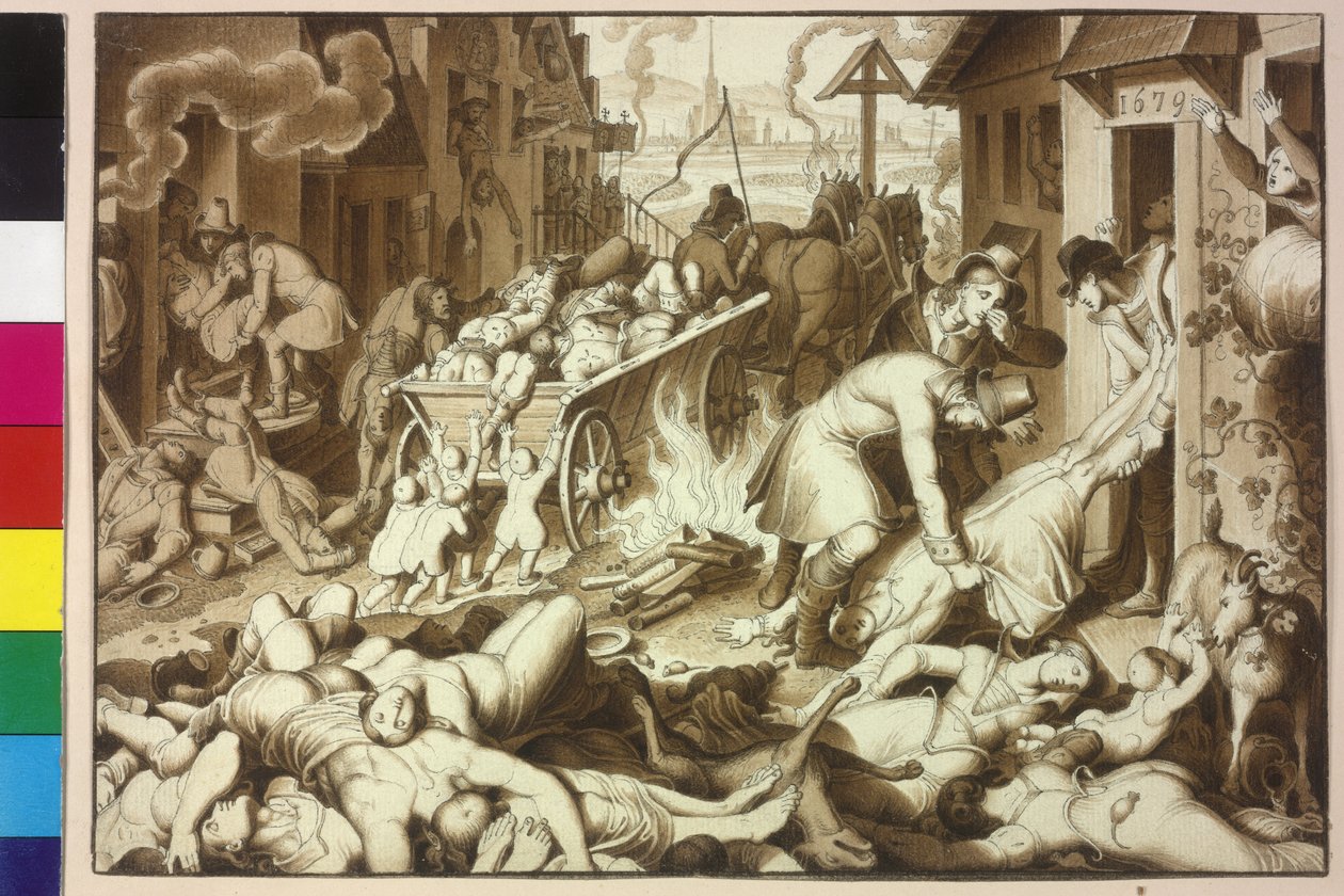 1679 mueren en Viena de enero a noviembre 122.849 personas a causa de la gran peste de Artist Unknown
