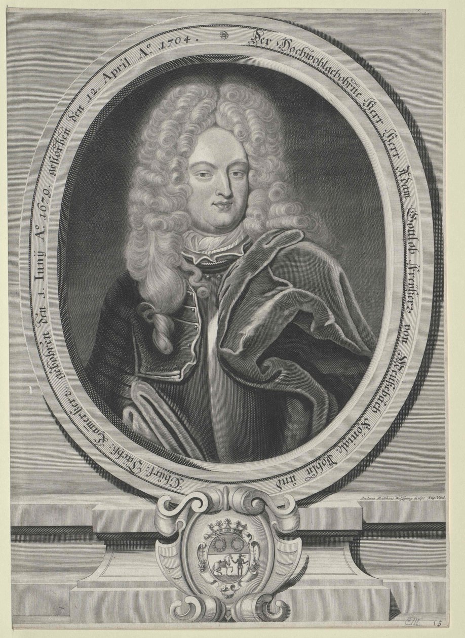 Adam Gottlob Barón de Meusebach (imprimir) de Artist Unknown