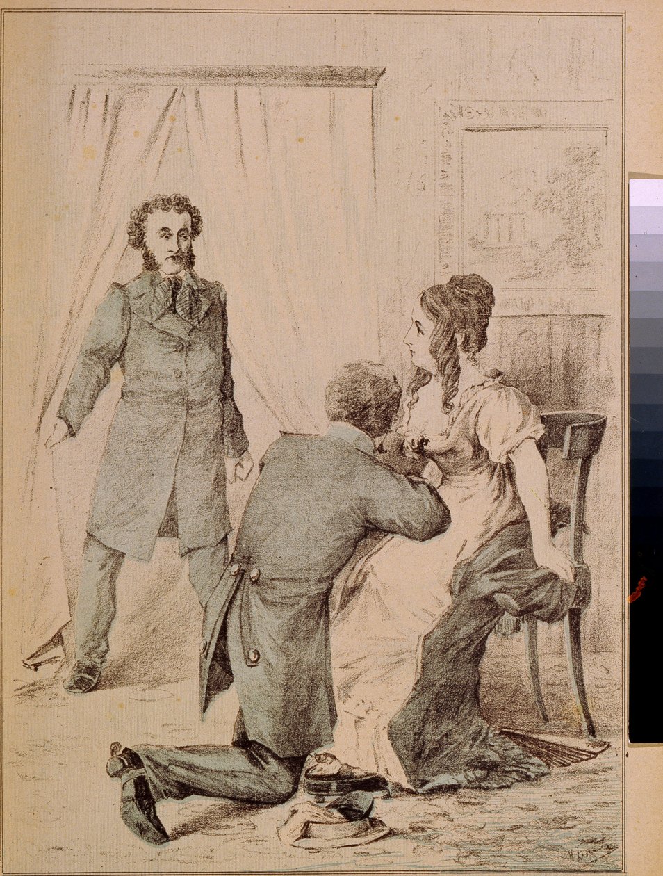 Alexander Pushkin (1799-1837) (litografía) de Artist Unknown