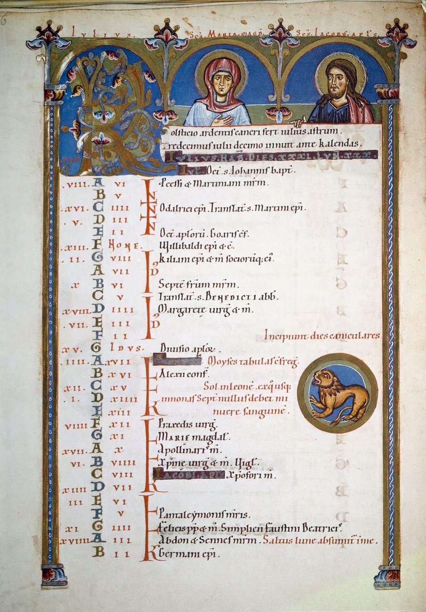 Antifonario de San Pedro, c.1160 (página iluminada) de Artist Unknown