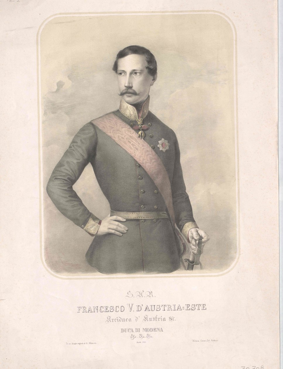 Archiduque de Austria-Este duque de Módena Francisco V de Artist Unknown