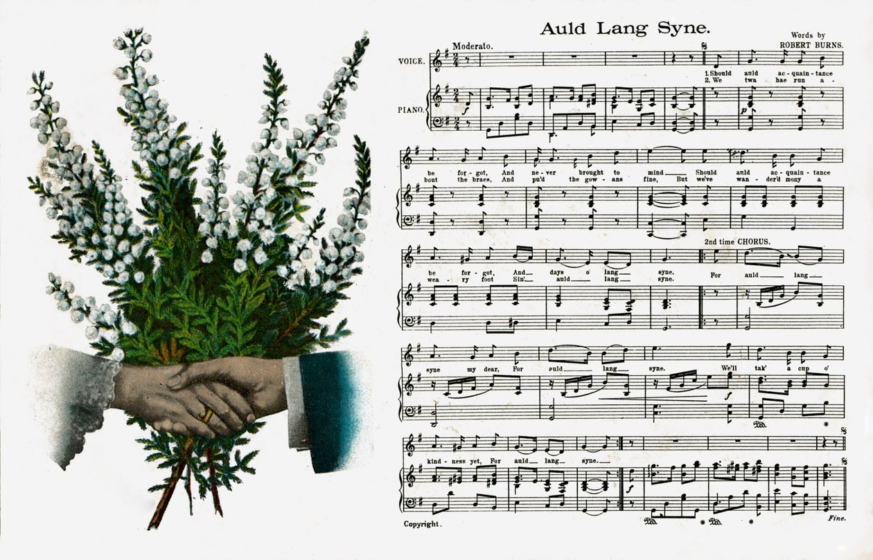 Auld Lang Syne" (impresión) de Artist Unknown