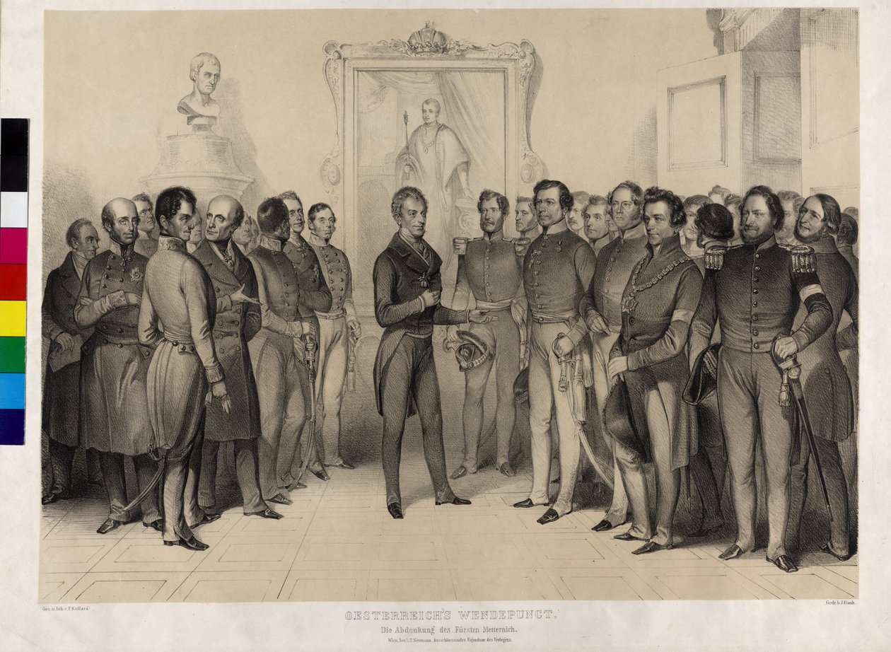 Punto de inflexión en Austria. La abdicación del conde Metternich de Artist Unknown