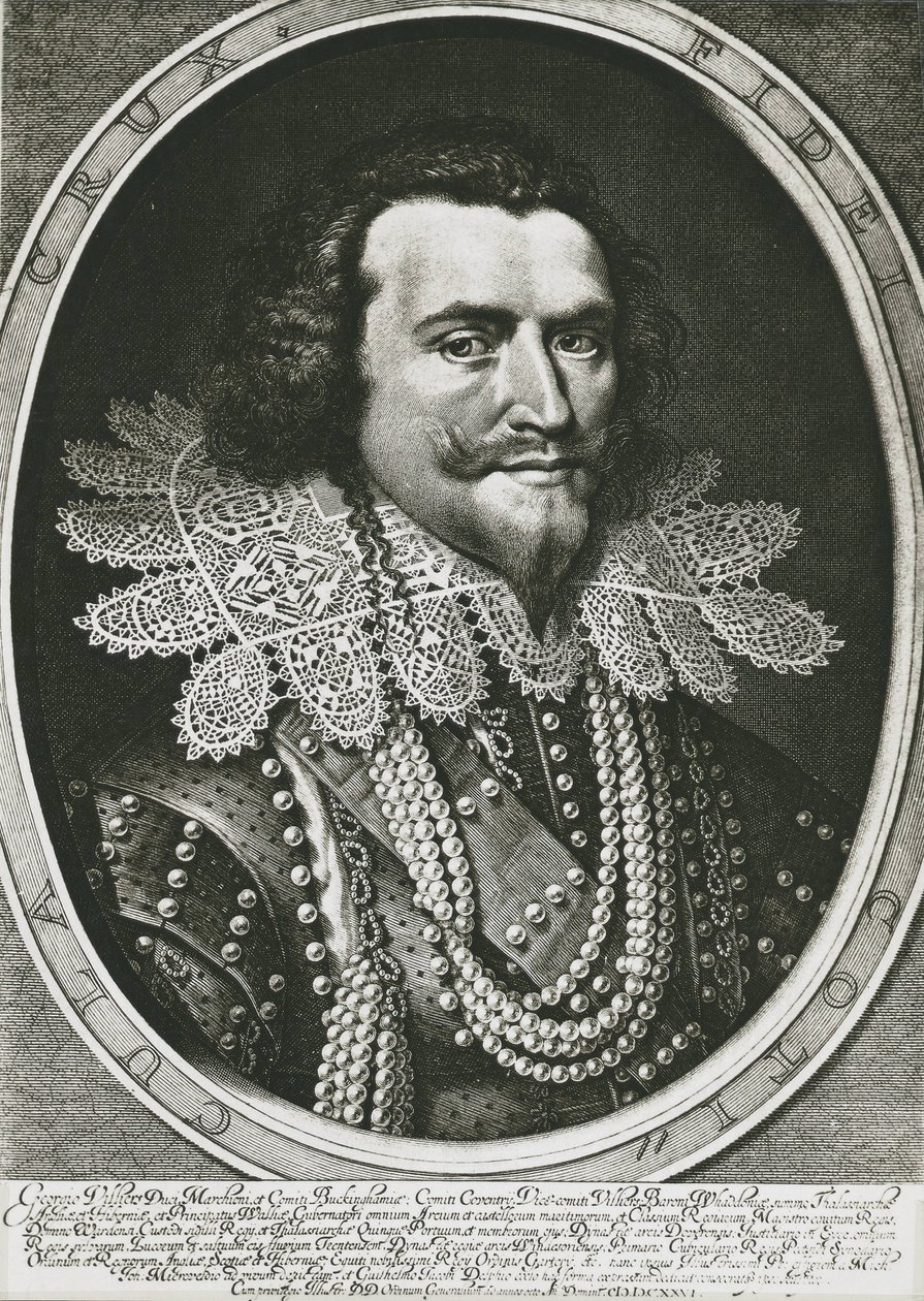 BUCKINGHAM, Jorge Villiers, duque de (1592-1628). Político británico, favorito de Jacobo I y Carlos I. Aguafuerte. de Artist Unknown