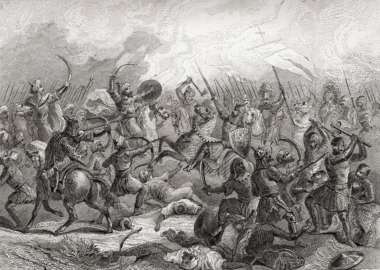 Batalla de Guadalete, España, en 711 (impresión) de Artist Unknown