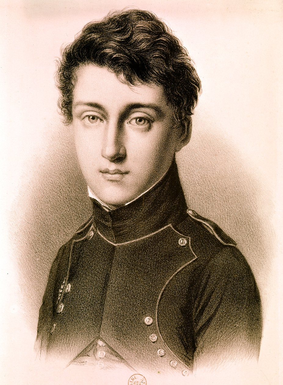 CARNOT Sadi Nicolas Léonard, ingeniero mecánico, físico francés: Retrato a los 17 años (aguafuerte) de Artist Unknown