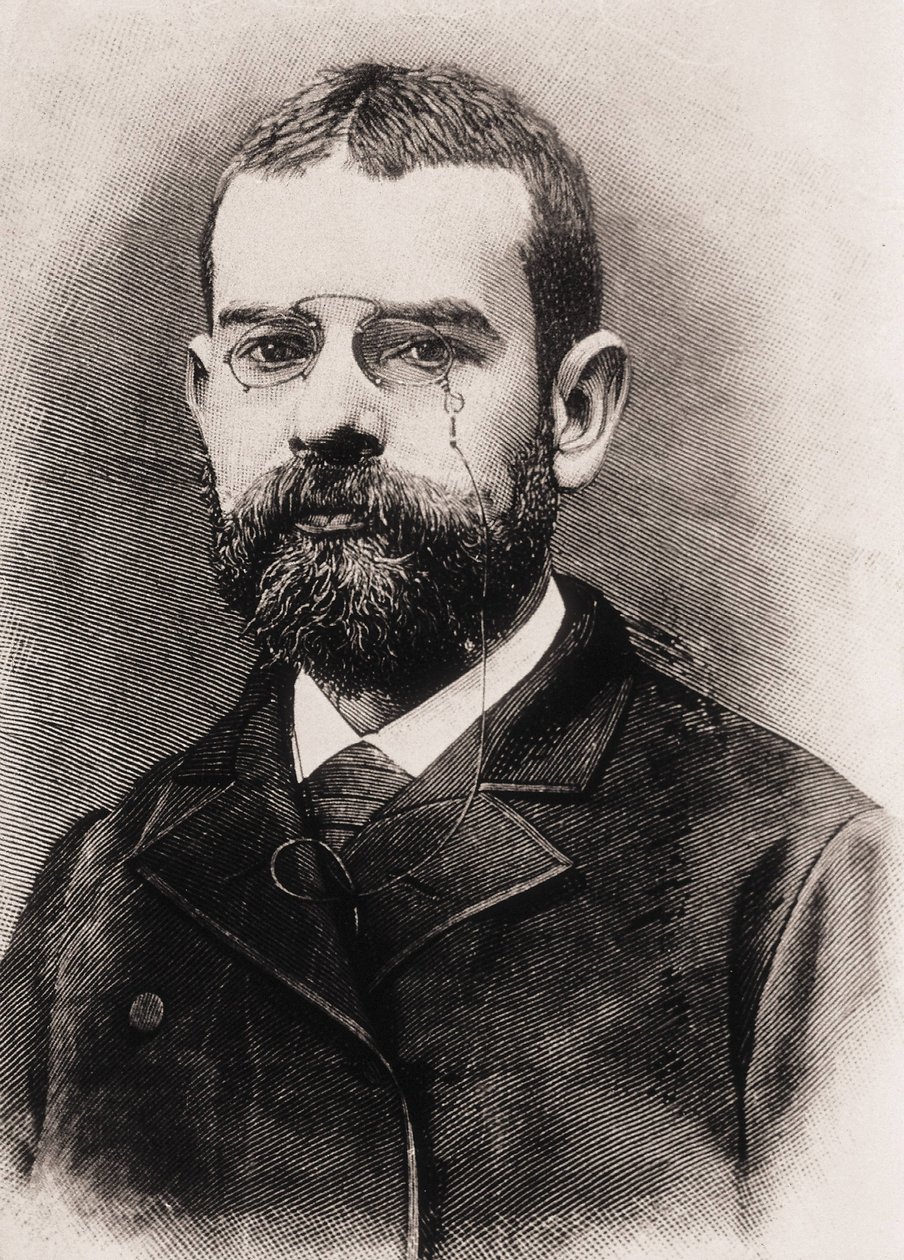 CLARÍN, Leopoldo Alas y Ureña, también llamado (1852-1901). Escritor español. Grabado de Artist Unknown