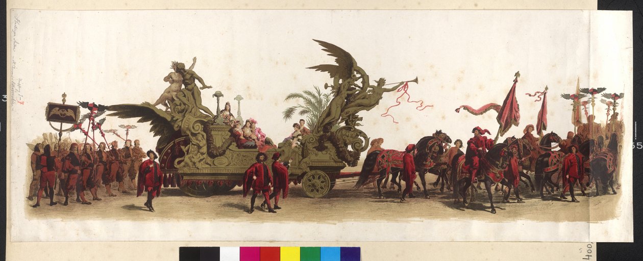 Carroza del Makart-Festzug (Desfile de las bodas de plata de Francisco José e Isabel) el 27 de abril de 1879 en Viena. de abril de 1879 en Viena de Artist Unknown
