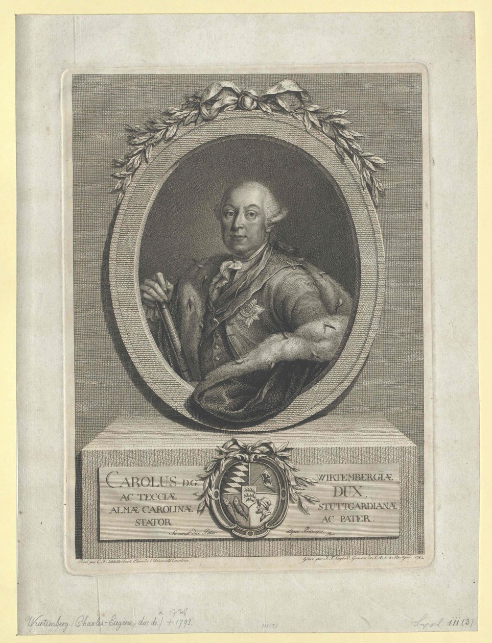Duque de Wuerttemberg Carlos II Eugenio de Artist Unknown