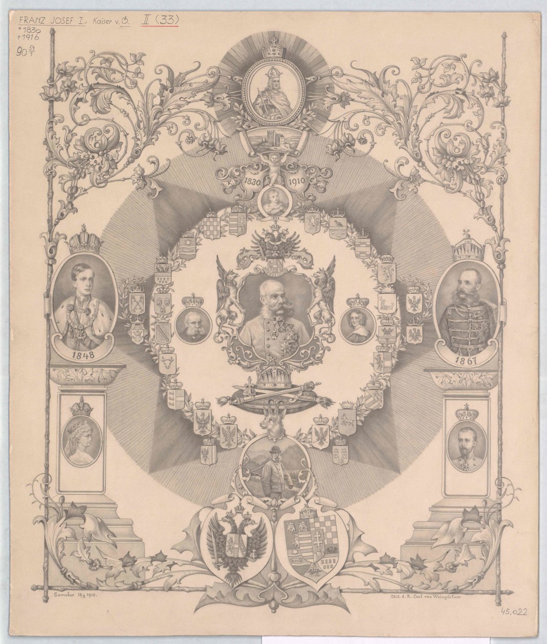 Emperador de Austria Francisco José I (imprimir) de Artist Unknown