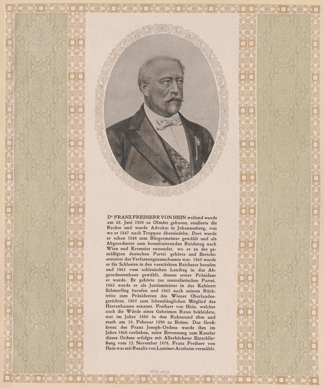 Franz Baron Hein (imprimir) de Artist Unknown