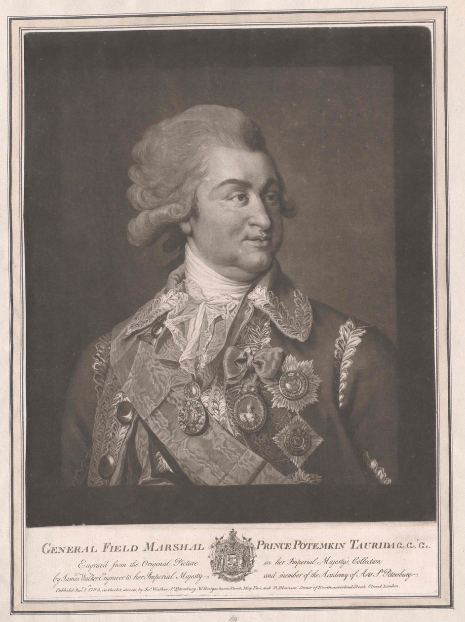 Grigori Aleksandrovitch conde Potemkin (impresión) de Artist Unknown
