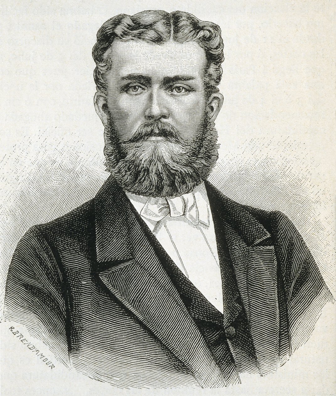 HOHENZOLLERN-SIGMARINGEN, Leopoldo (1835-1905). Hermano del rey Carol I de Rumanía y padre del futuro rey Fernando de Rumanía. Grabado de Artist Unknown
