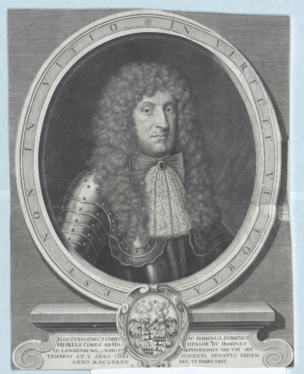Hezekiah conde Hohenlohe-Waldenburg-Pfedelbach de Artist Unknown