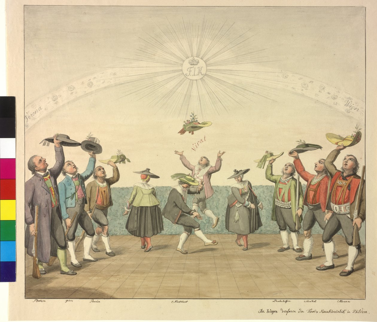 Homenaje de los tiroleses al emperador Francisco I de Artist Unknown