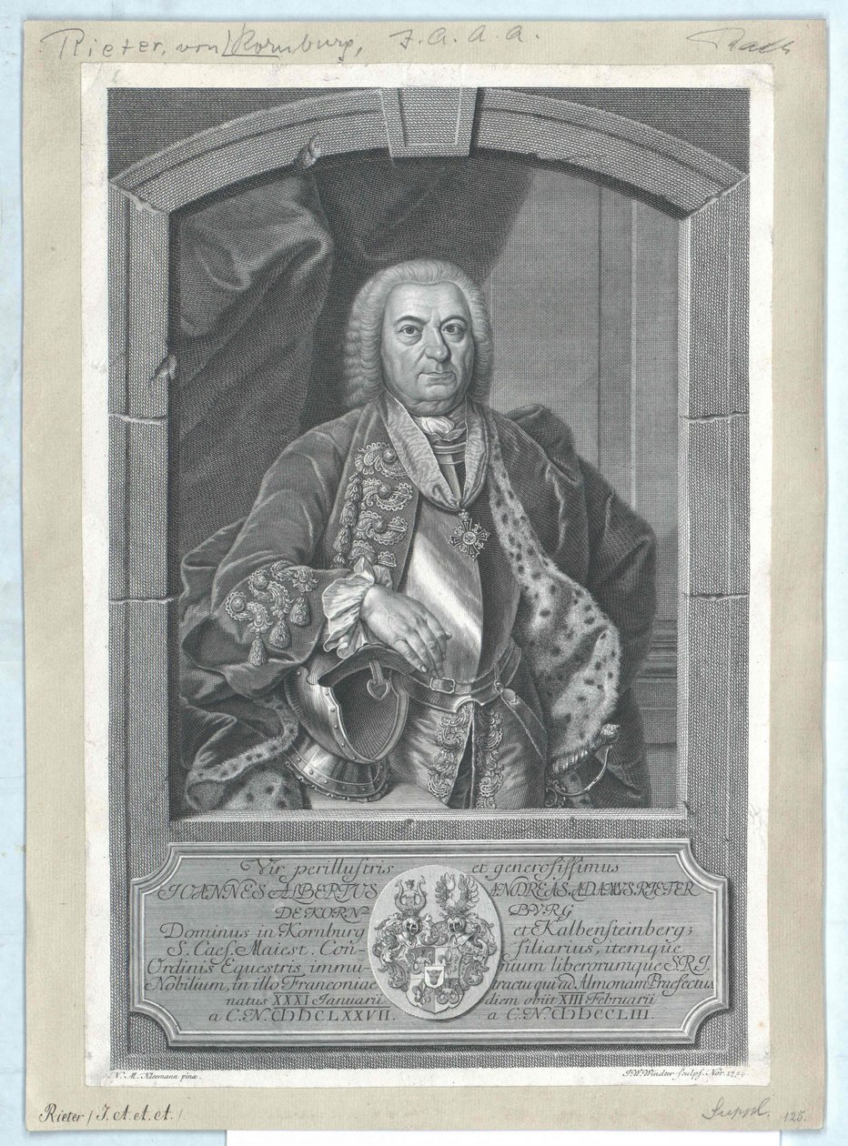 Johann Albrecht Andreas Adam Rieter de Kornburg y Kalbensteinberg de Artist Unknown