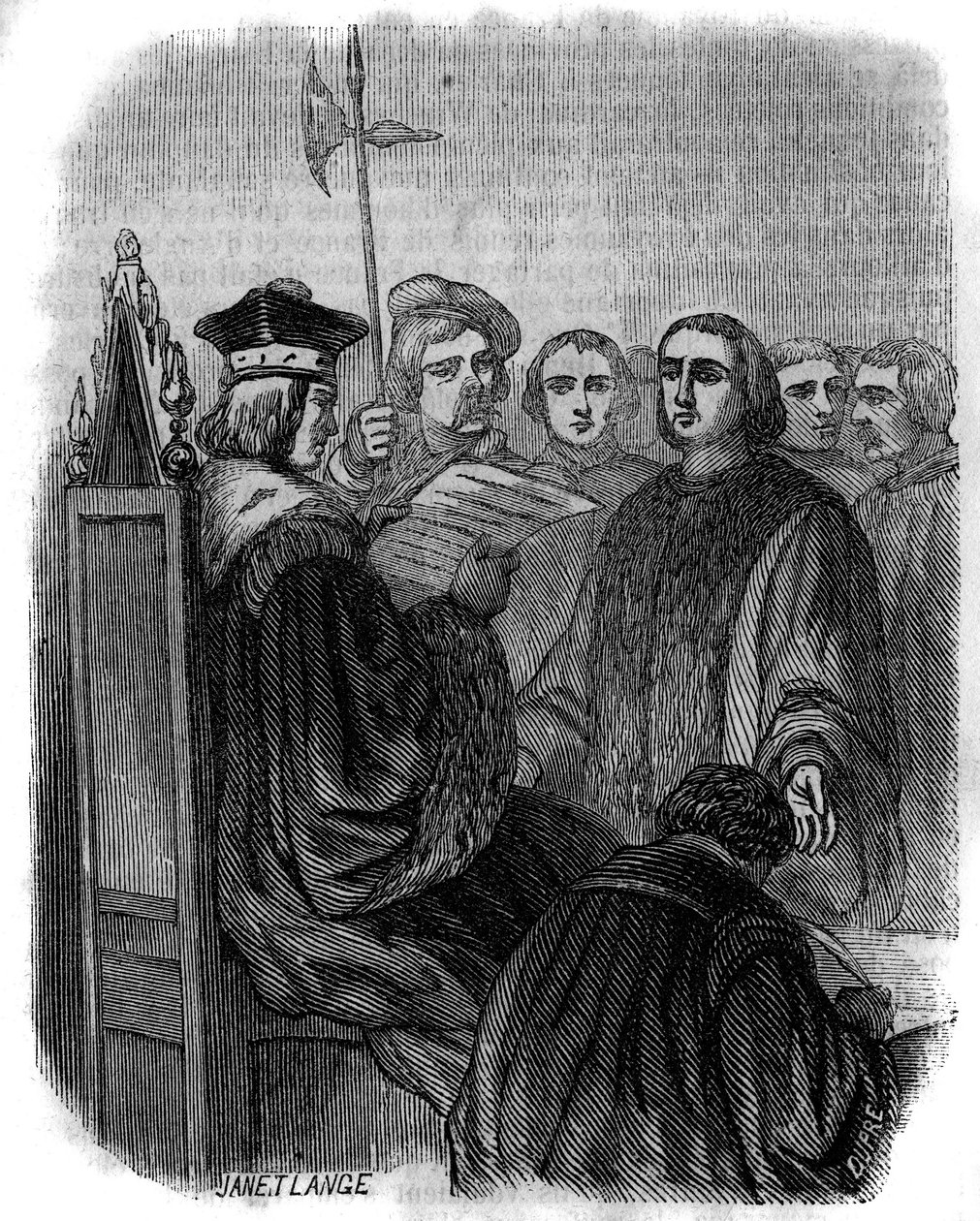 Sentencia de Jacques Coeur, empresario francés detenido por prevaricación en 1451, condenado a prisión y confiscados sus bienes. de Artist Unknown