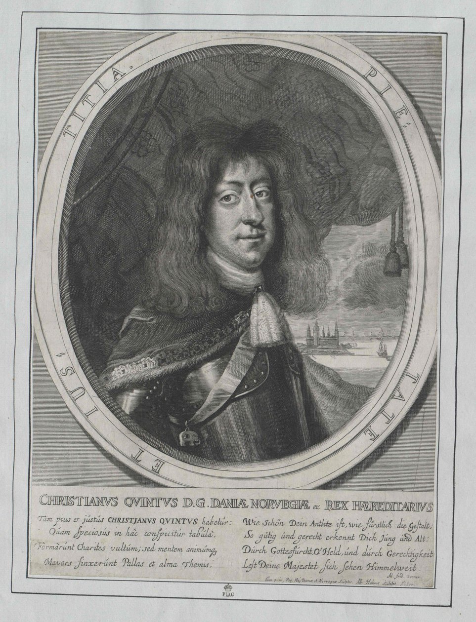Rey de Dinamarca Christian V. de Artist Unknown