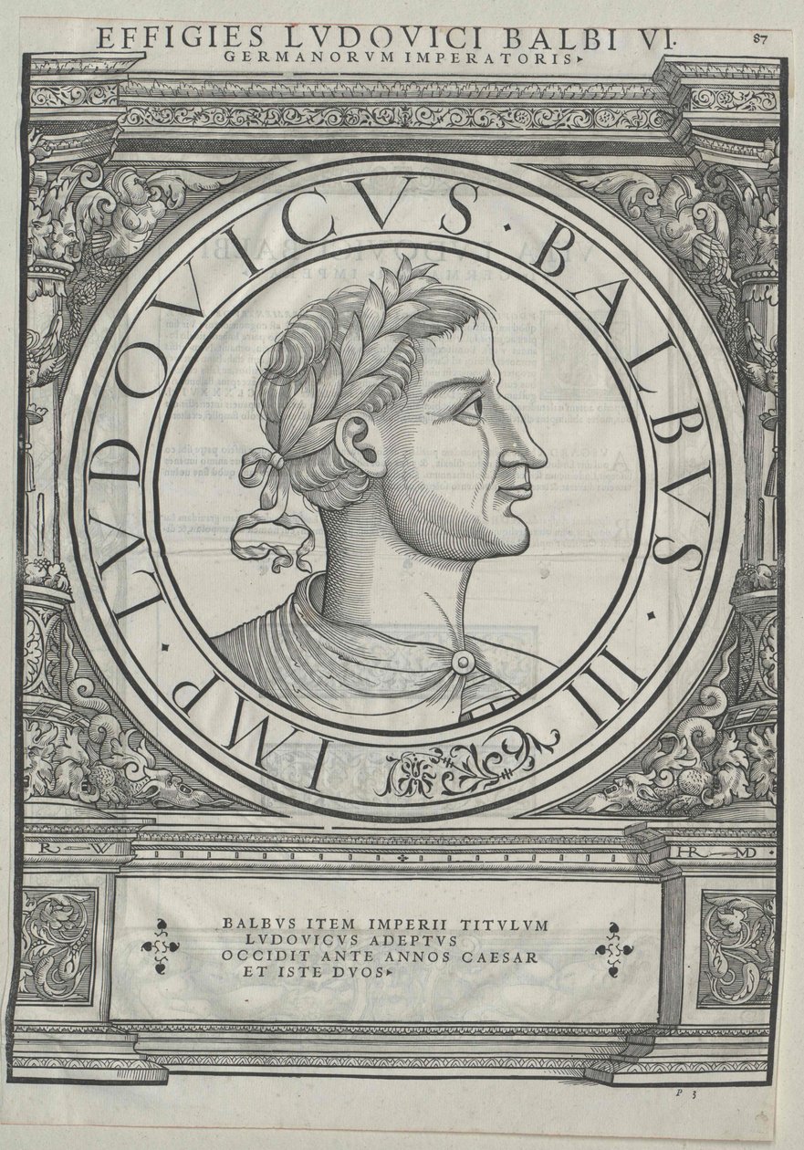 Rey de Francia Luis II el Tartamudo (huella) de Artist Unknown